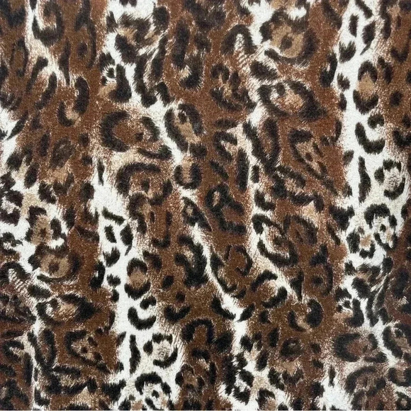 INC International Concepts Women’s Leopard Top Small Petite Brown Black 3/4 Slv - Picture 2 of 11